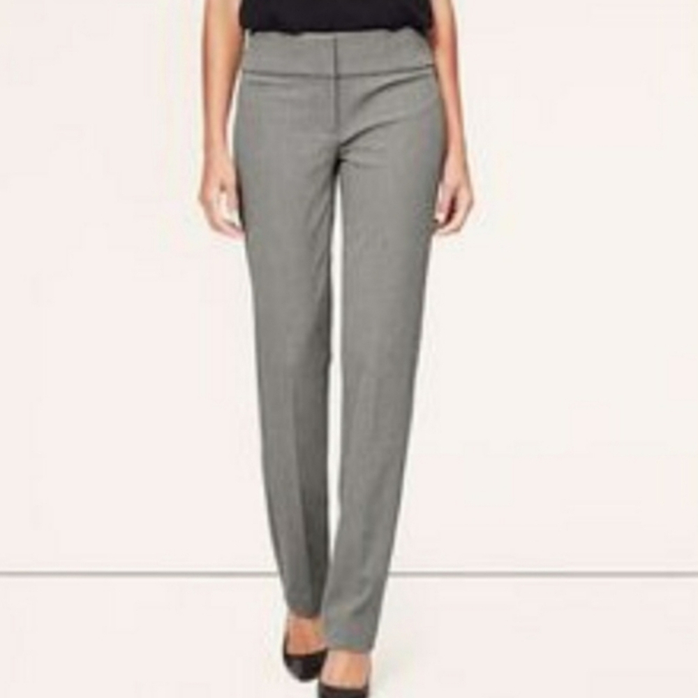New Ann Taylor LOFT Julie Trouser Pants Light Gray Size 14S Petite